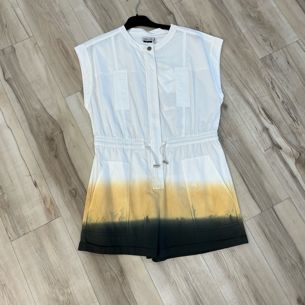 Mariacher White Romper with Silver Accents.